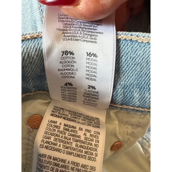 MOTHER Lil' Mid Rise Rambler Zip Ankle Ball's in Your Court Light blue 25 P - Picture 9 of 9